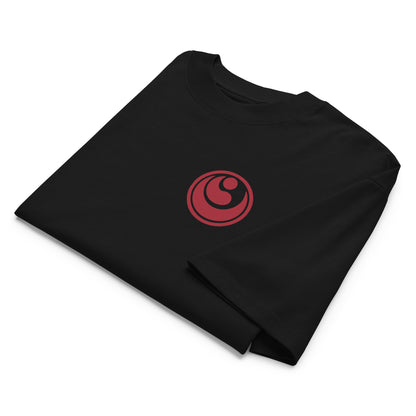 Black t-shirt bakc with red shinkyokushin symbol logo